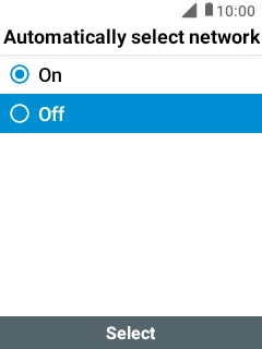 Select Off to turn off the function and wait while your phone searches for networks.