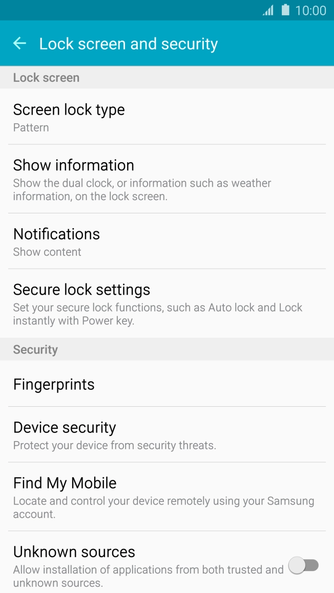 Press Screen lock type and key in the current phone lock code. Press Screen lock type and key in the current phone lock code.