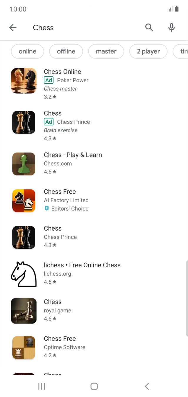 Press the required app. Press the required app.
