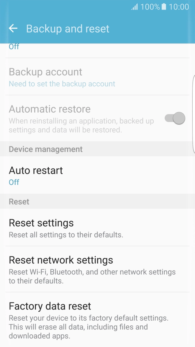 Press Factory data reset. Press Factory data reset.