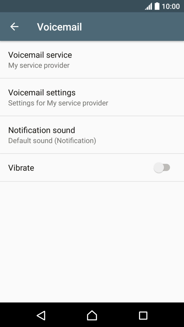 Press Voicemail settings.
