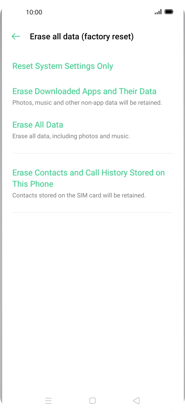 Press Erase All Data. Press Erase All Data.