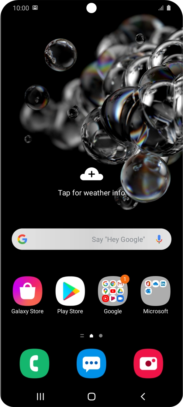 The email icon shows that you've received a new email.