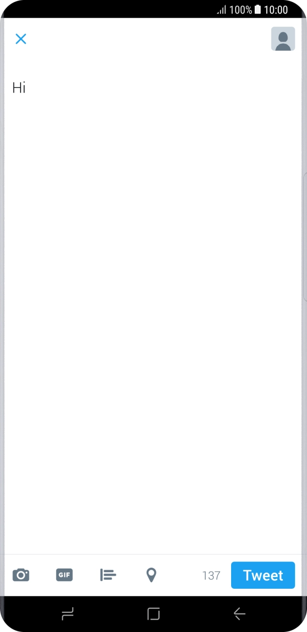 Write the required text and press Tweet.
