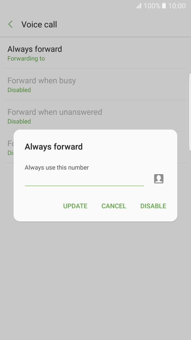 Press DISABLE.