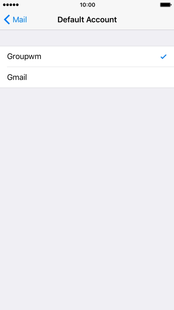 Press the required email account to select the email account as your default account.