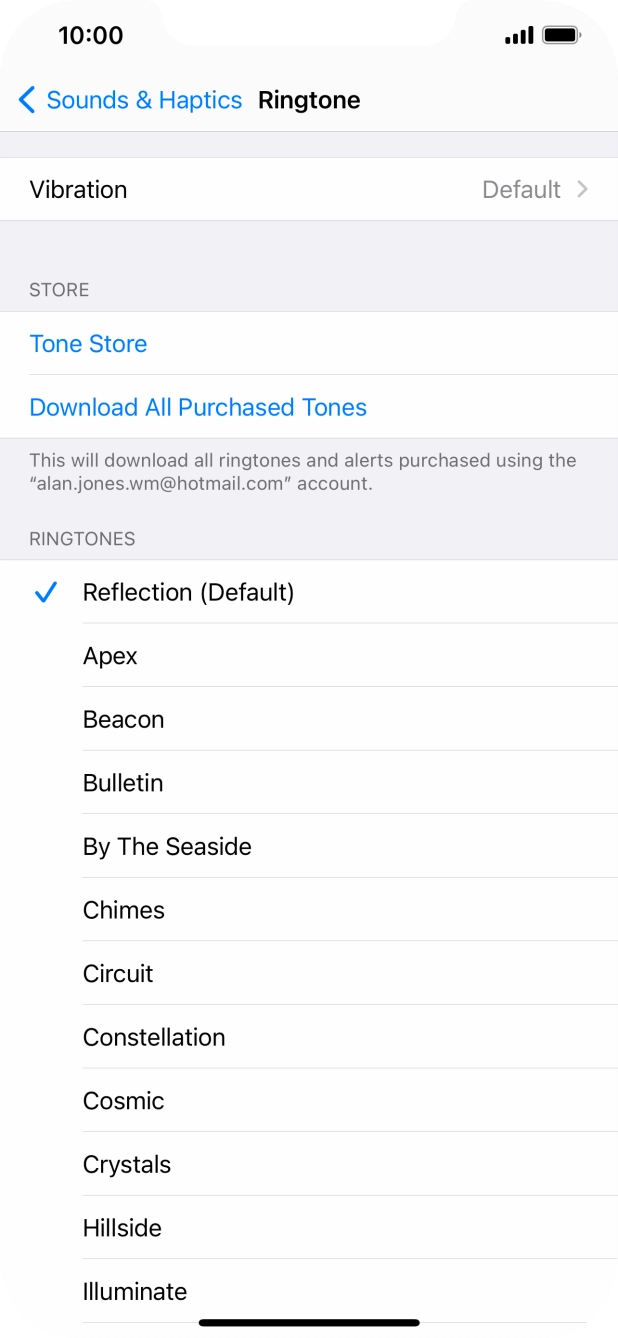 Press the different ring tones to hear them.