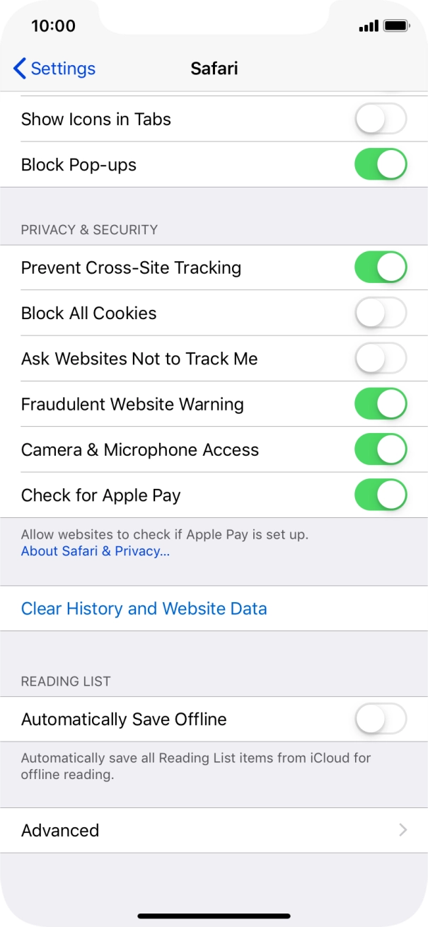 Press Clear History and Website Data. Press Clear History and Website Data.