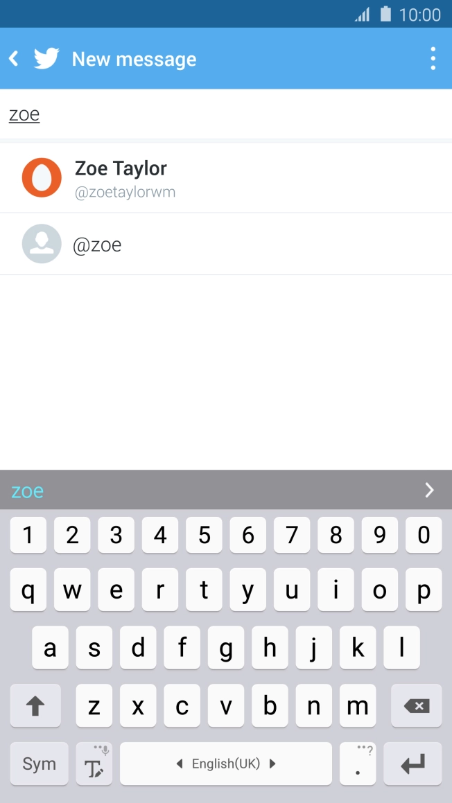 Key in the first letters of the recipient's name and press the required contact.