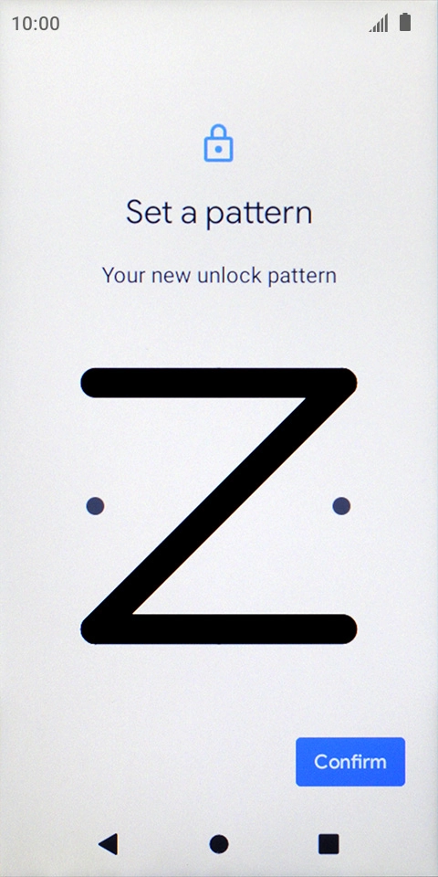 Repeat the selected phone lock code and press Confirm.