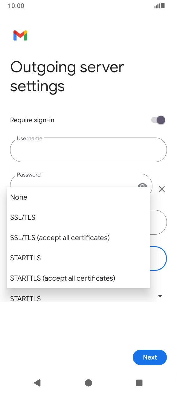 Press SSL/TLS. Press SSL/TLS.