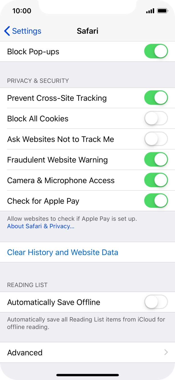 Press Clear History and Website Data. Press Clear History and Website Data.
