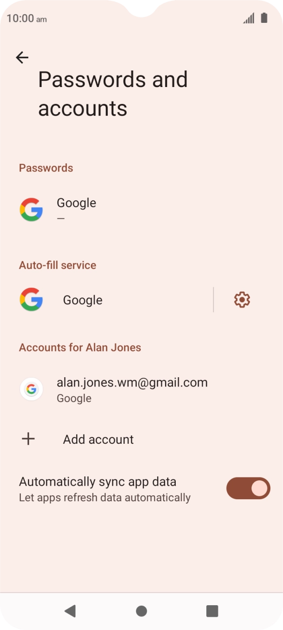 Press Add account. Press Add account.