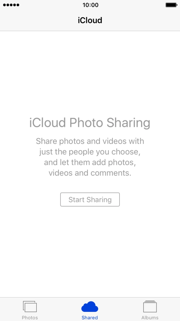 Press Start Sharing and key in the required name of the album. Press Start Sharing and key in the required name of the album.