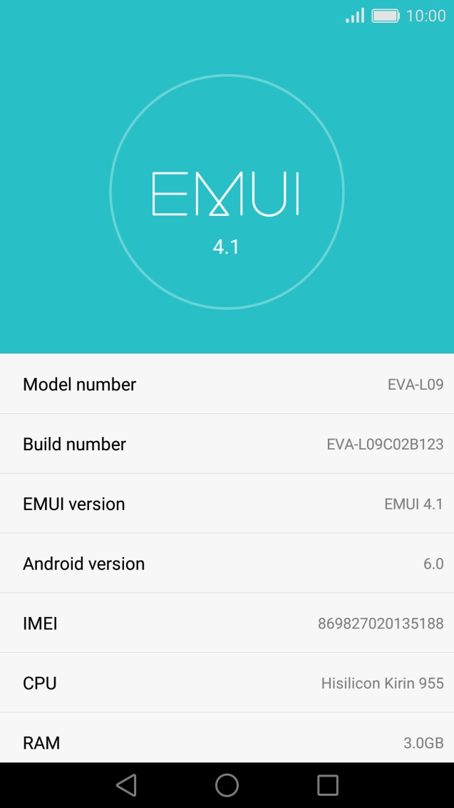 Your phone's software version is displayed next to Android version.