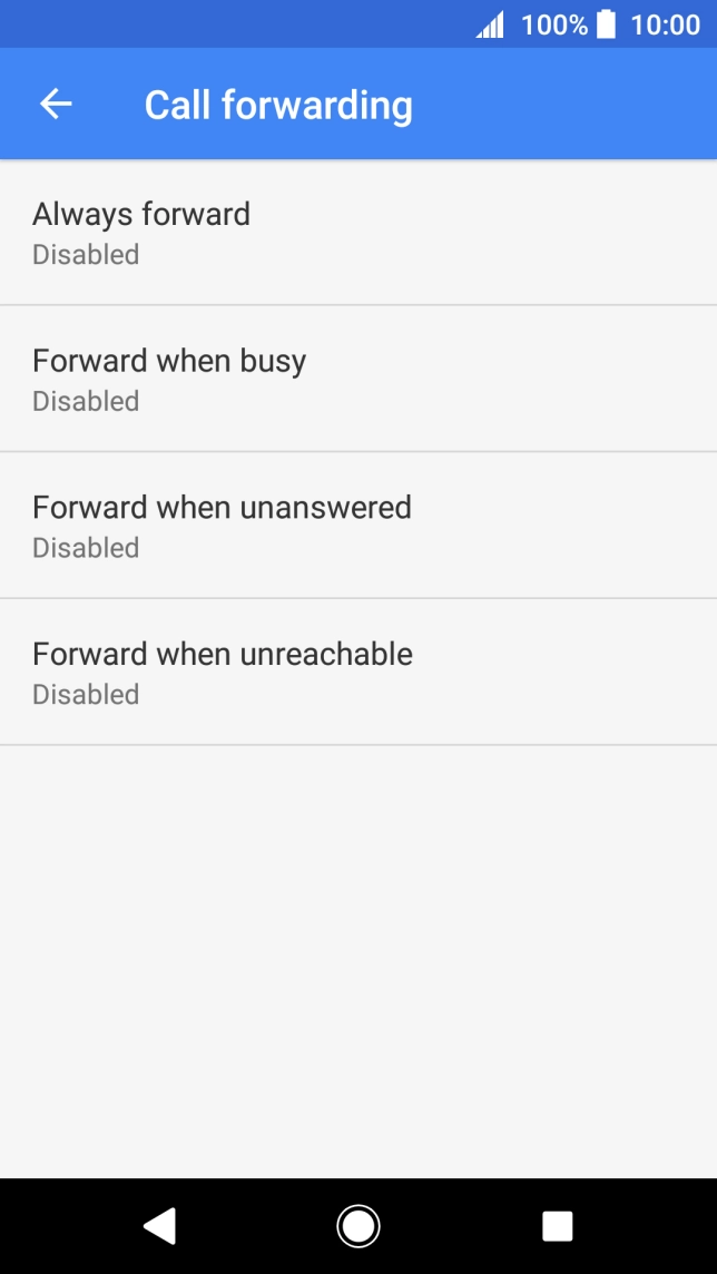 Press the required divert type.