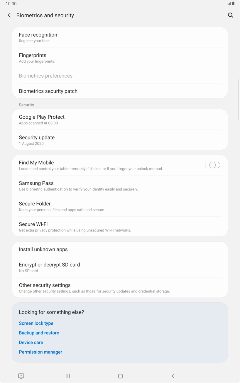 Press Other security settings. Press Other security settings.