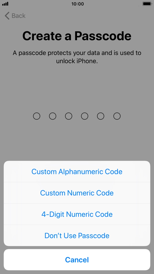 Follow the instructions on the screen to turn on use of phone lock code or press Don't Use Passcode. Follow the instructions on the screen to turn on use of phone lock code or press Don't Use Passcode.