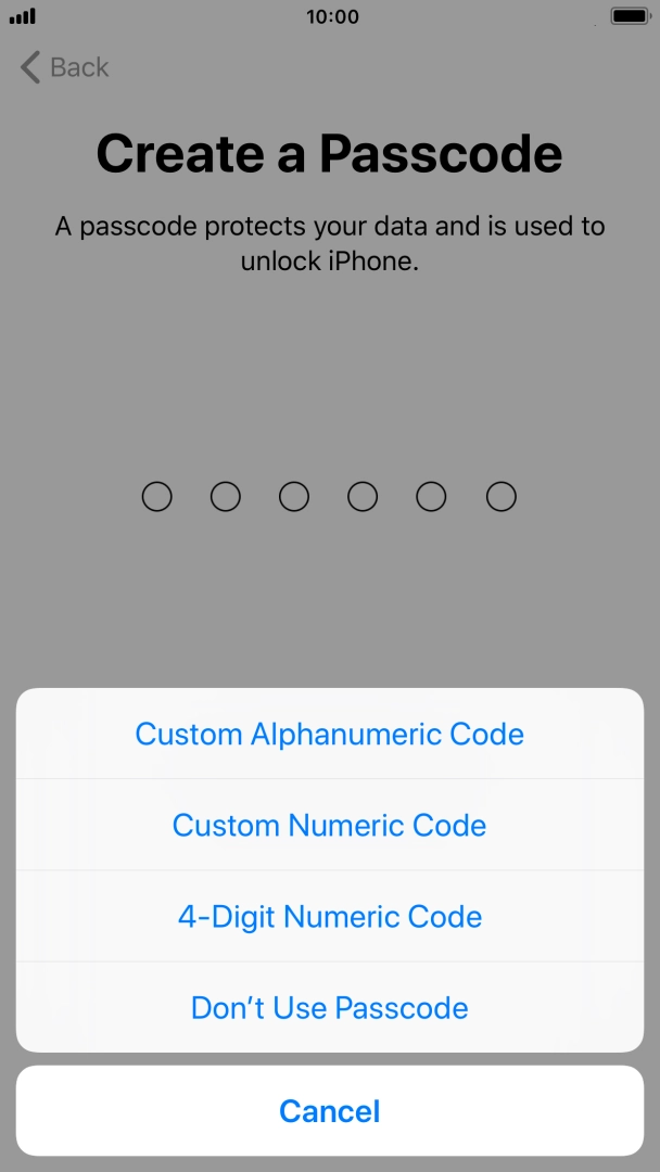 Follow the instructions on the screen to turn on use of phone lock code or press Don't Use Passcode. Follow the instructions on the screen to turn on use of phone lock code or press Don't Use Passcode.