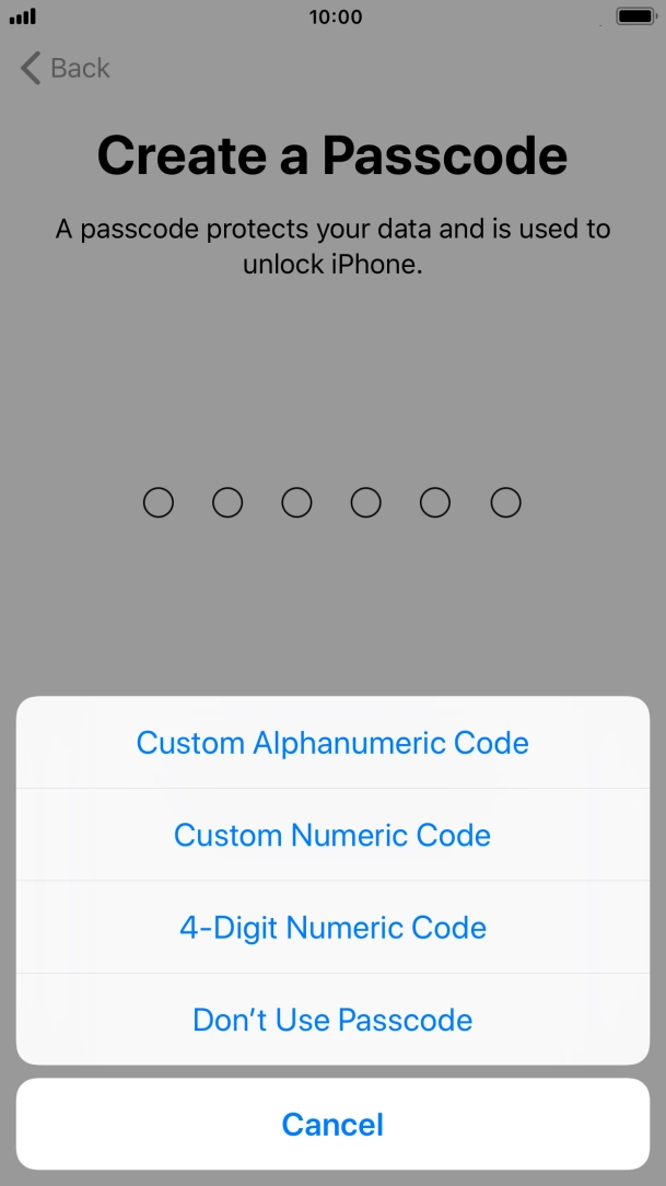 Follow the instructions on the screen to turn on use of phone lock code or press Don't Use Passcode. Follow the instructions on the screen to turn on use of phone lock code or press Don't Use Passcode.