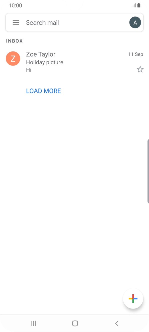 Press the email account icon. Press the email account icon.