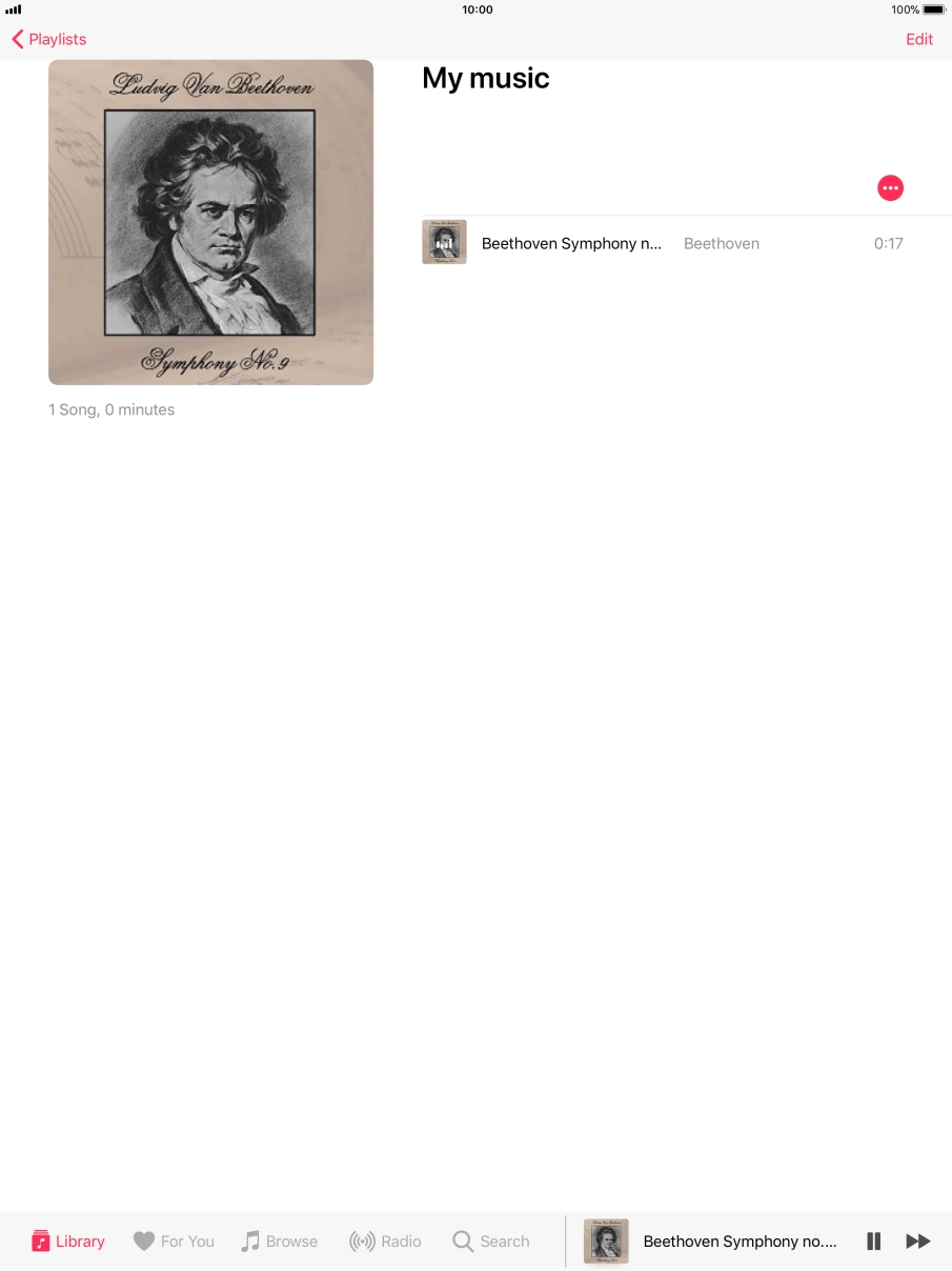 Press the song title.