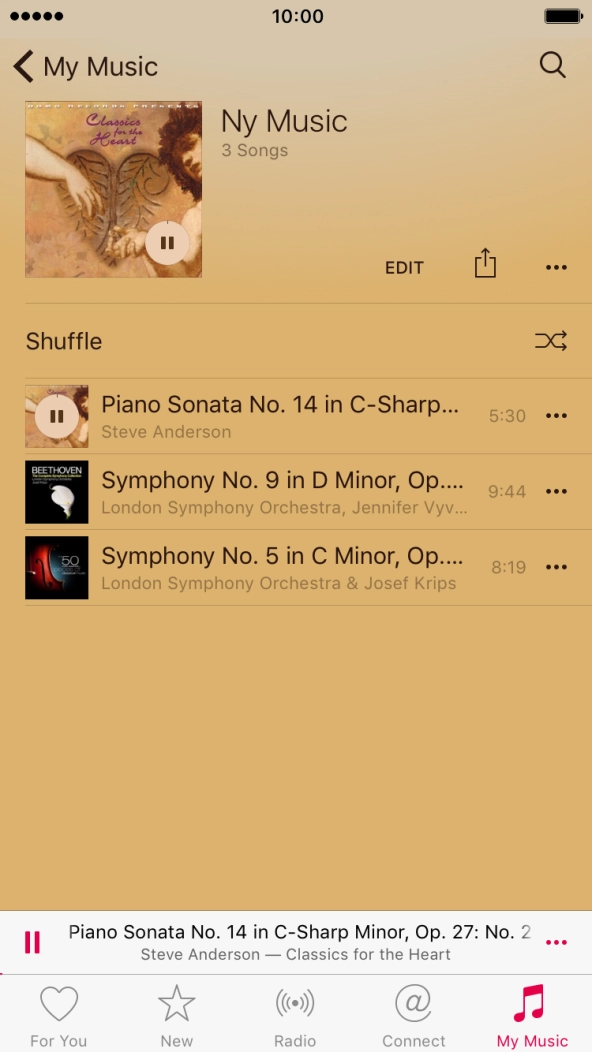 Press the dots next to the song title. Press the dots next to the song title.