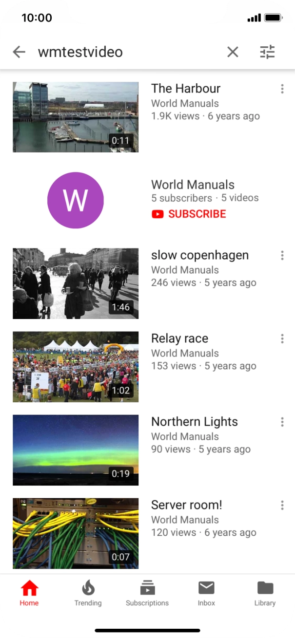 Press the required video clip. Press the required video clip.