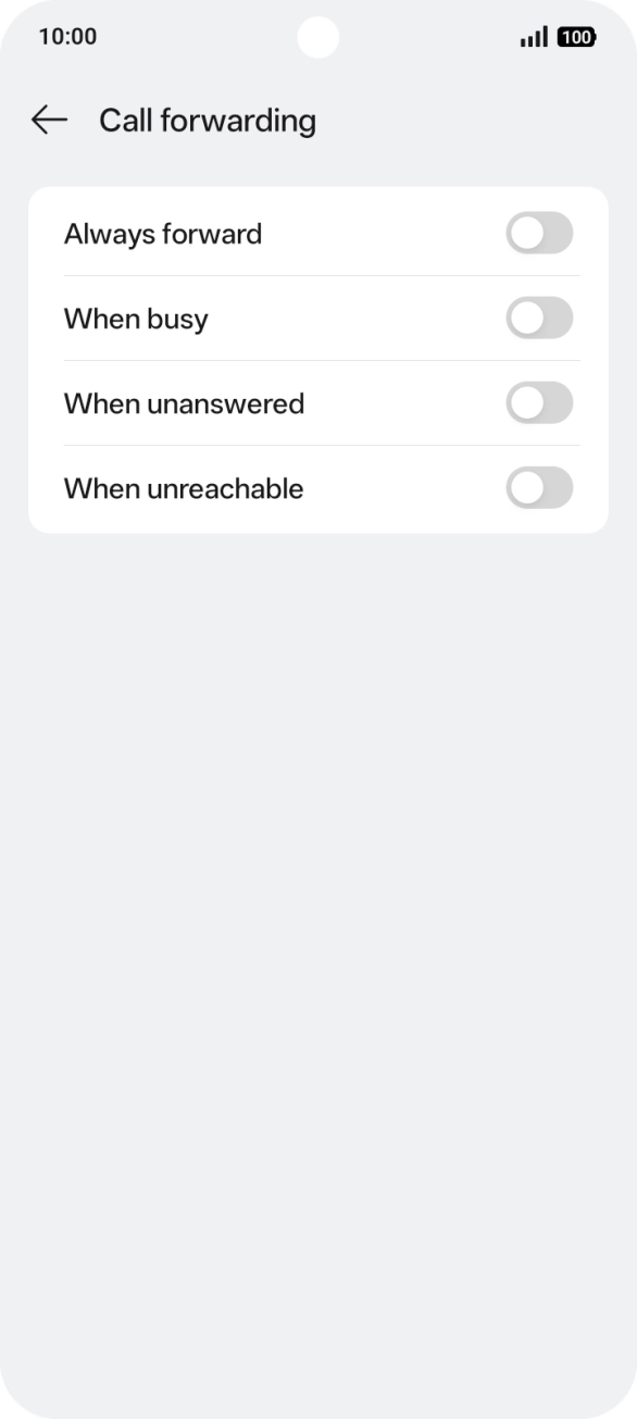 Press the indicator next to the required divert type.