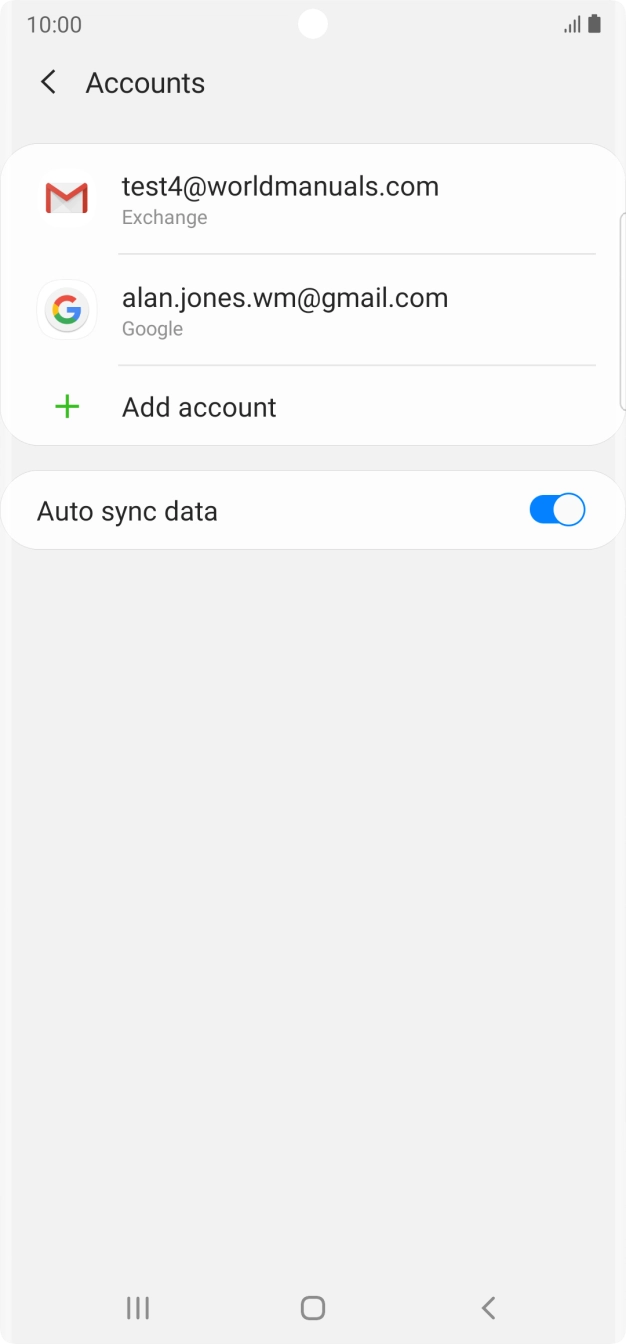 Press the required email account. Press the required email account.