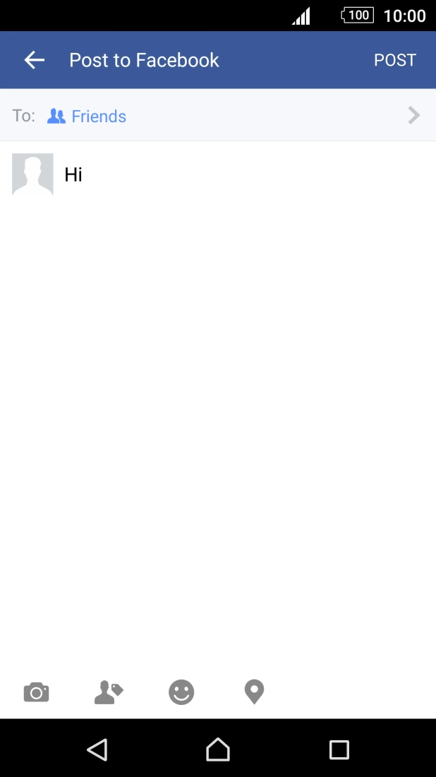Write the required text and press POST.