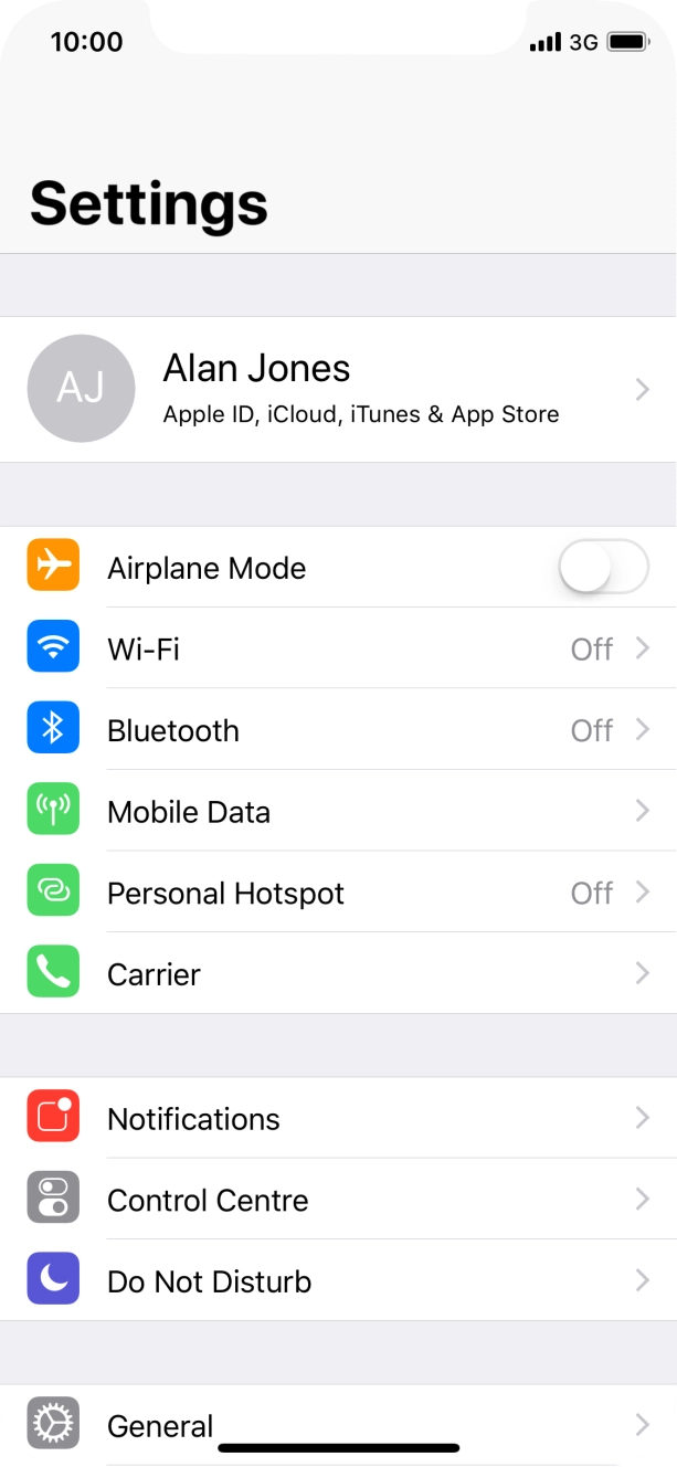 Press Mobile Data.