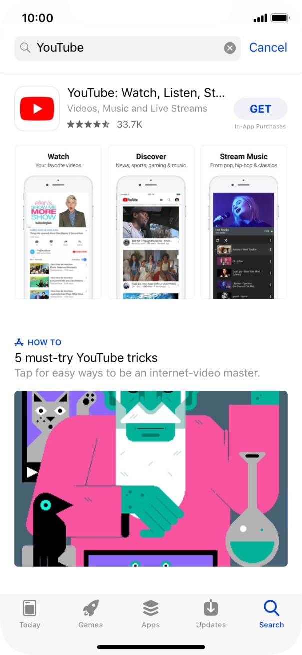 Press YouTube. Press YouTube.