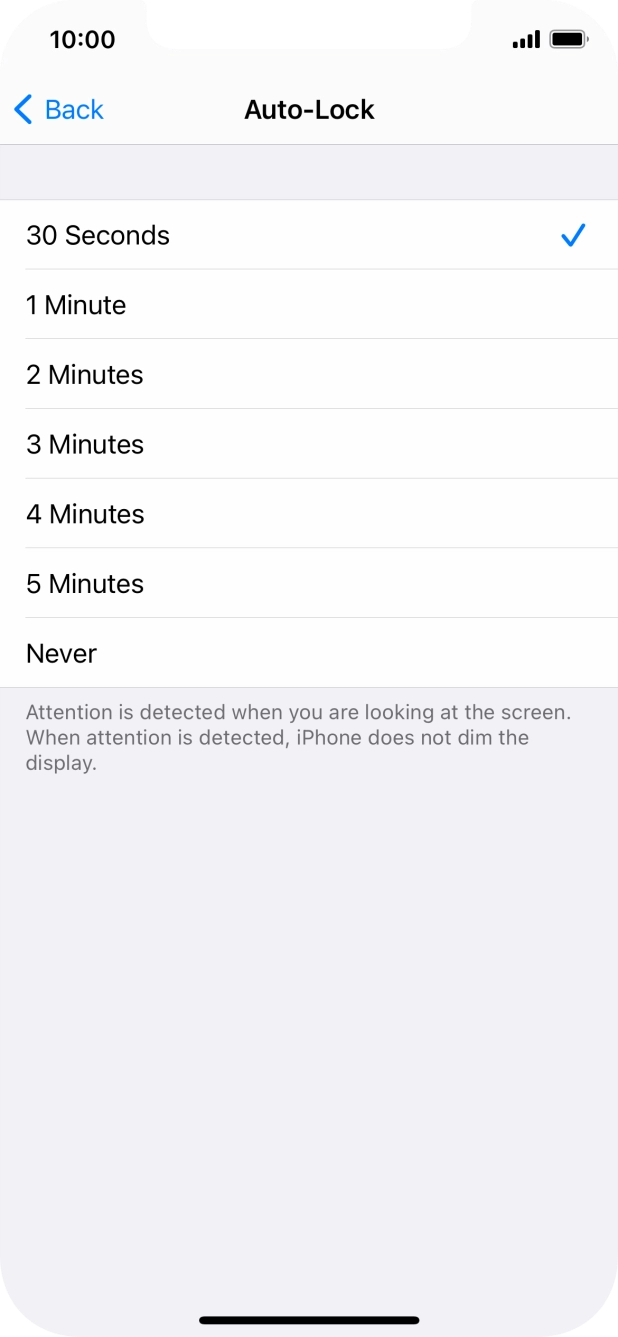 Press the required setting. Press the required setting.
