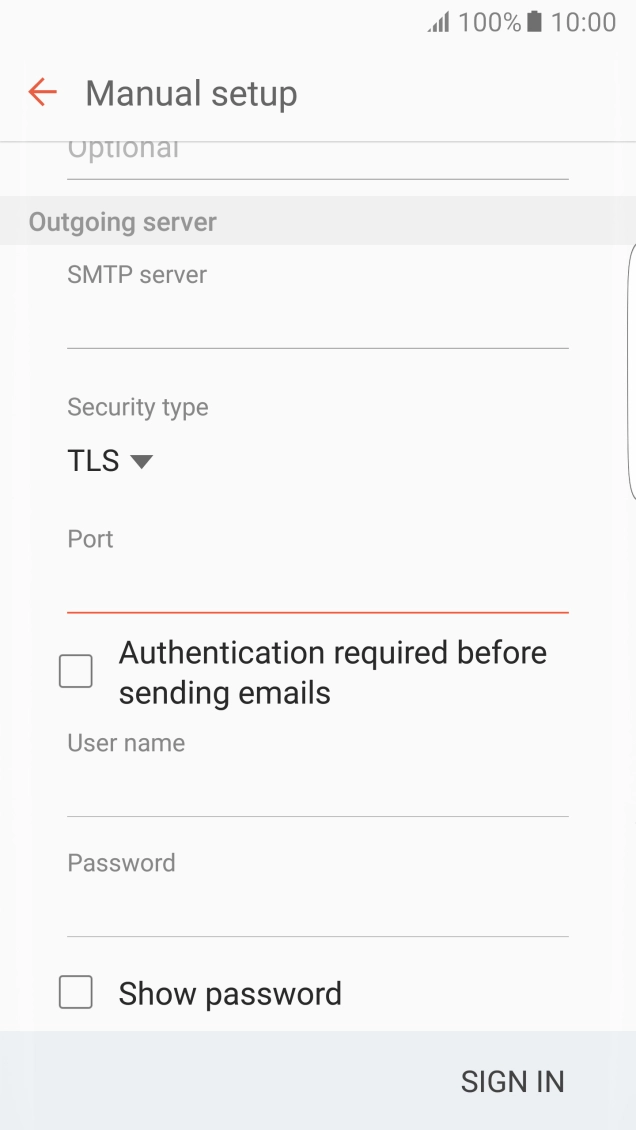 Press Authentication required before sending emails to turn on the function. Press Authentication required before sending emails to turn on the function.