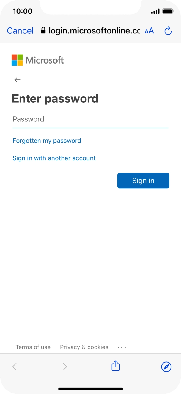 Press Password and key in the password for your email account. Press Password and key in the password for your email account.
