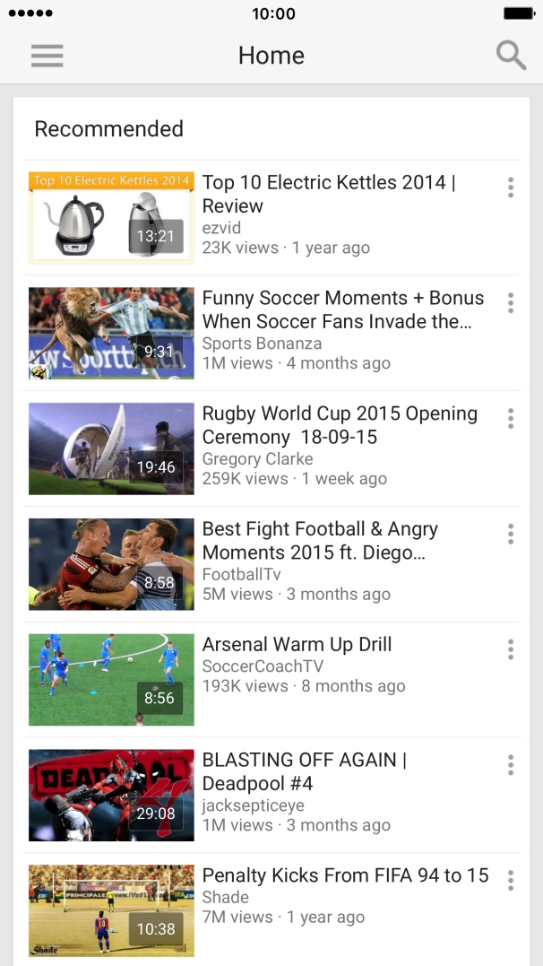 Press the search icon. Press the search icon.