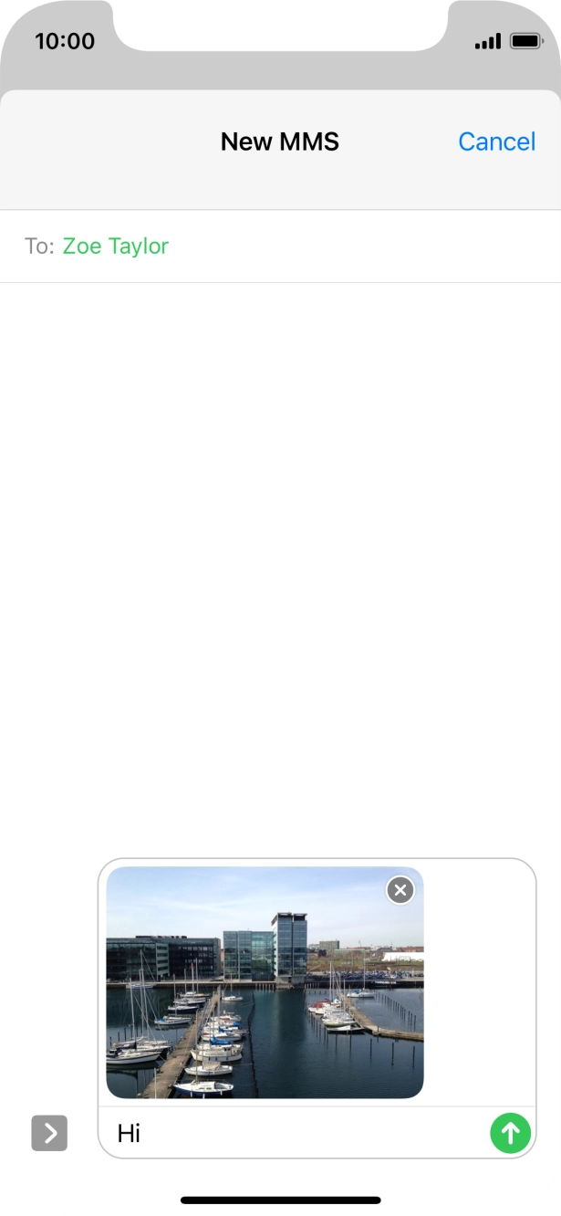 Press the send icon. Press the send icon.