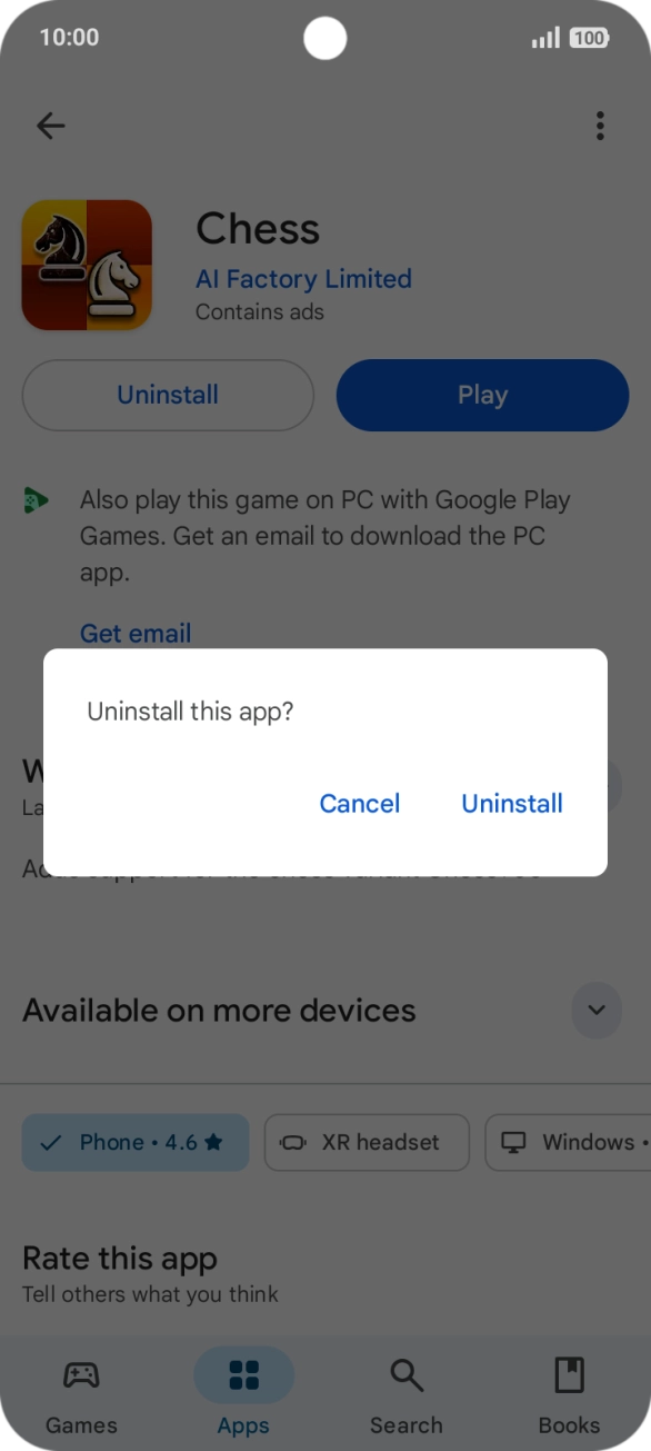 Press Uninstall.