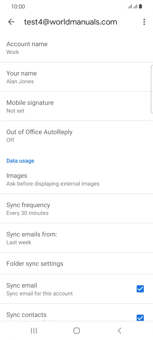 Press Account name and key in the required name. Press Account name and key in the required name.