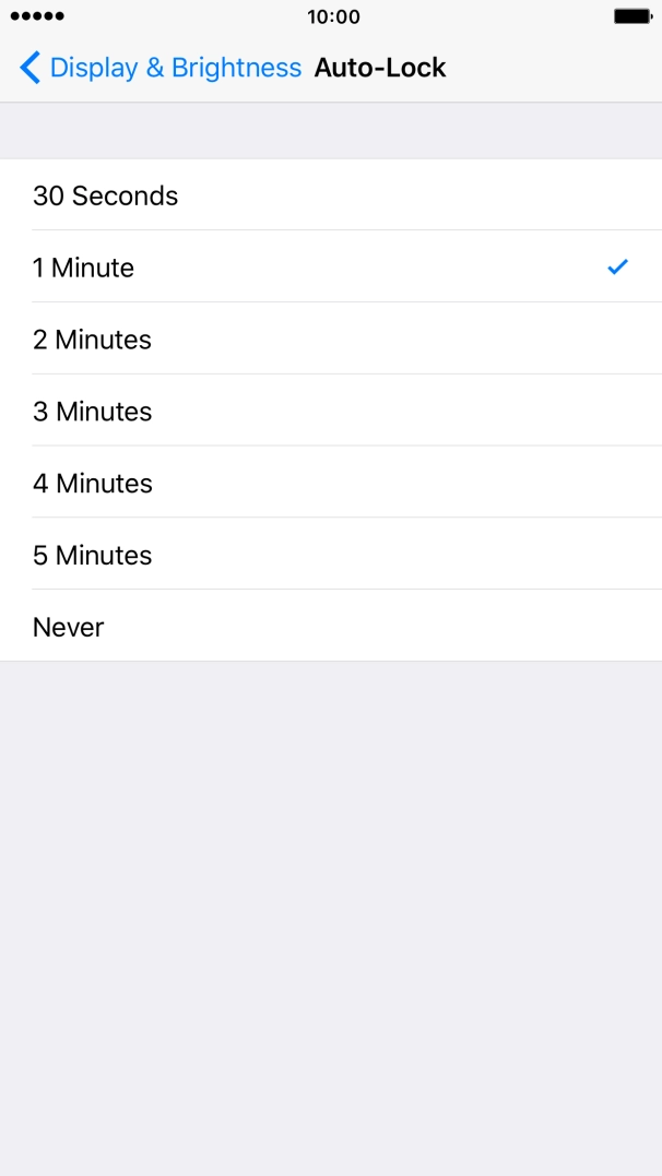 Press the required setting. Press the required setting.