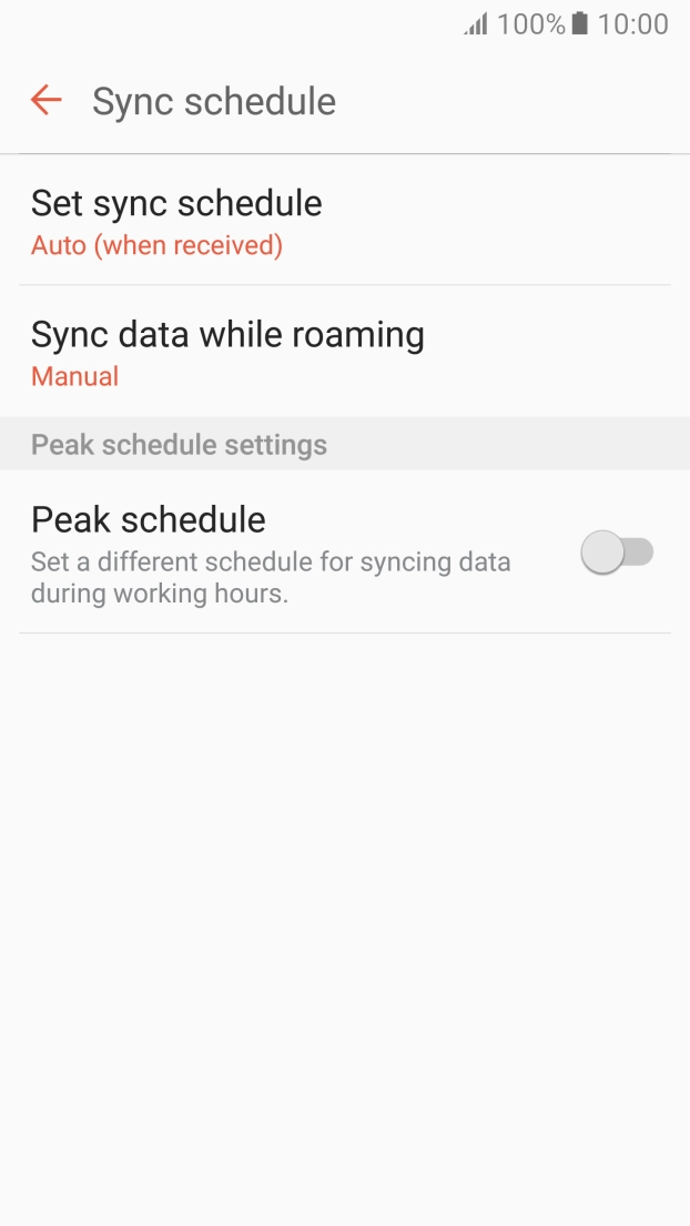 Press Set sync schedule. Press Set sync schedule.