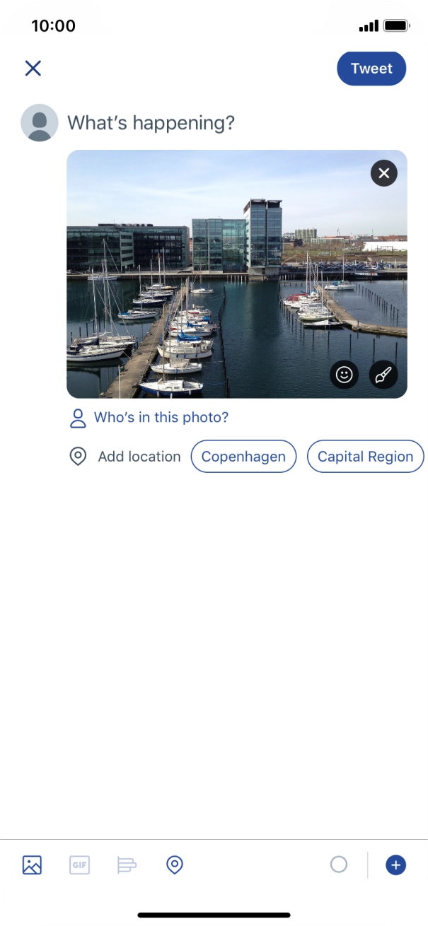 Press the text input field. Press the text input field.