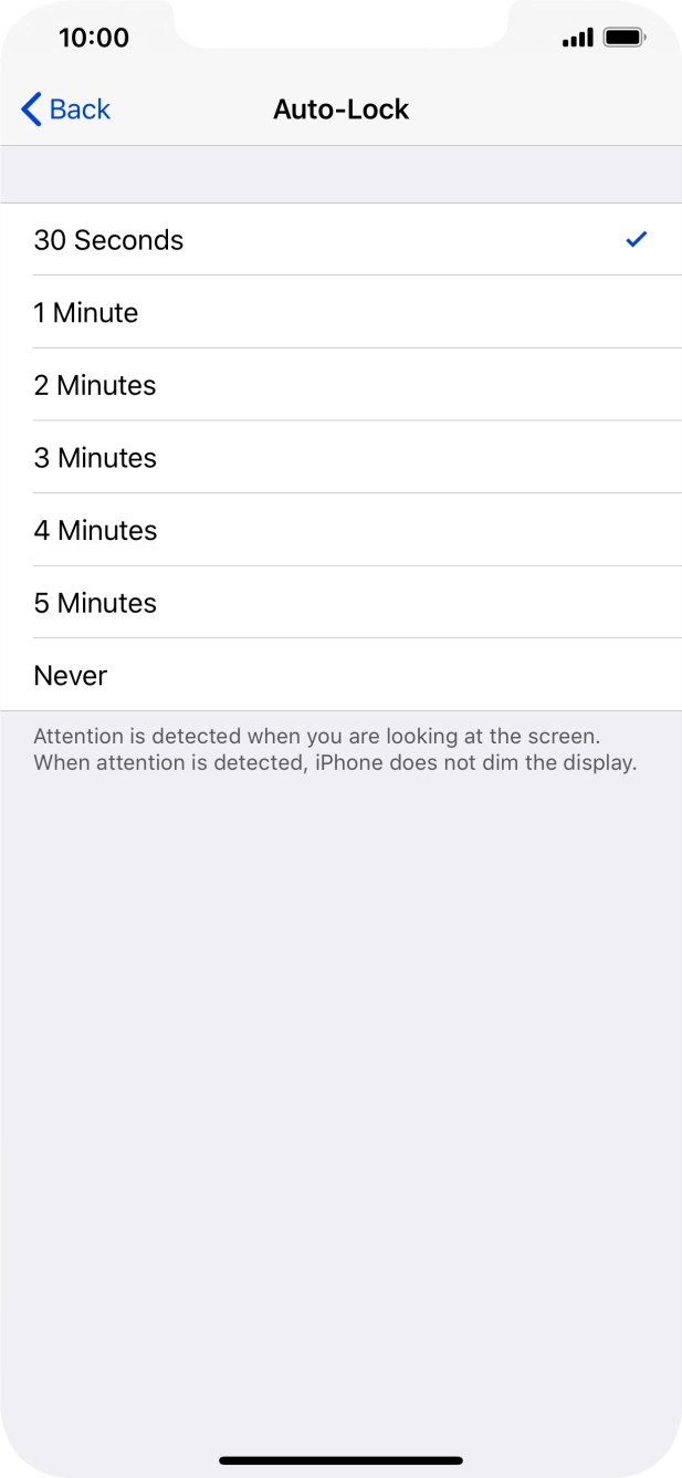 Press the required setting. Press the required setting.