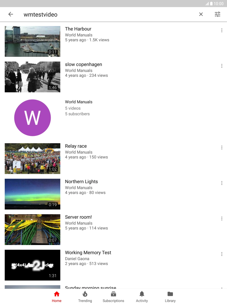 Press the required video clip. Press the required video clip.