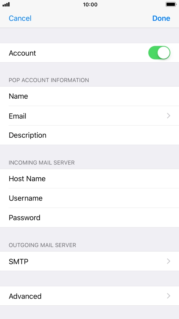 Press SMTP. Press SMTP.