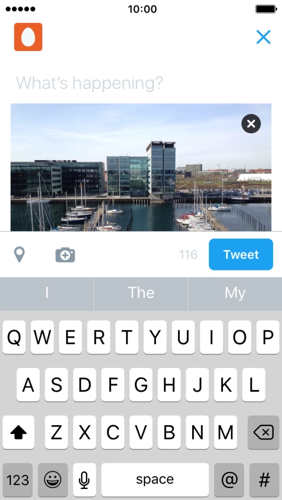 Press the text input field. Press the text input field.