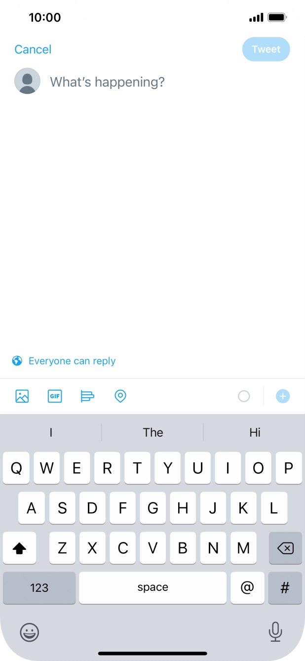 Press the text input field. Press the text input field.