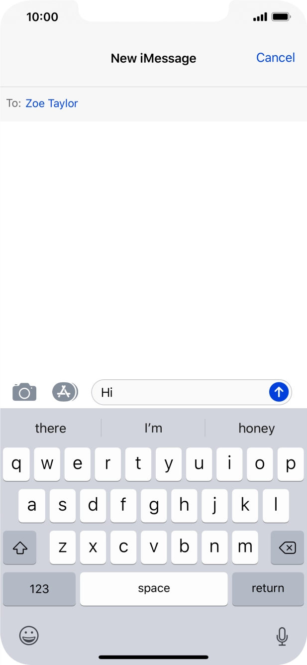 Press the send icon. Press the send icon.