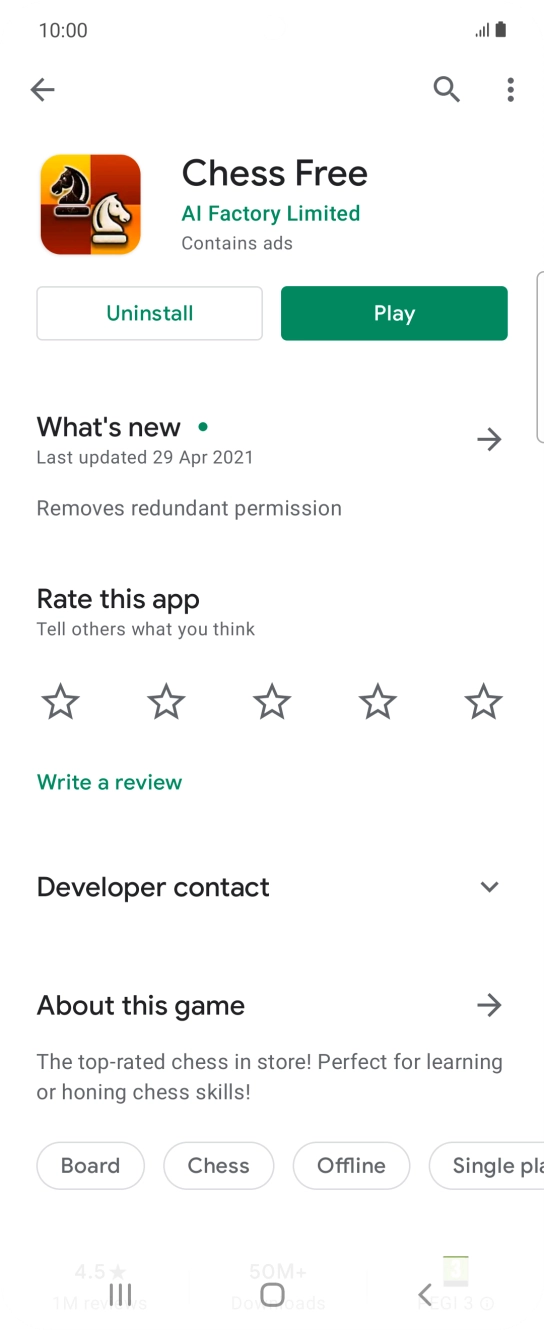 Press Uninstall.